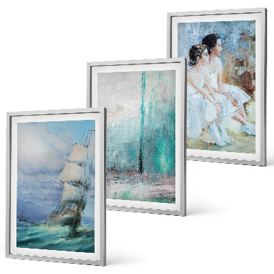 Wall art set Ship sea abstract dancer