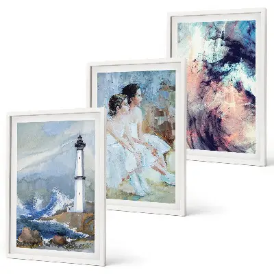 Lighthouse abstract dancer wall art set 