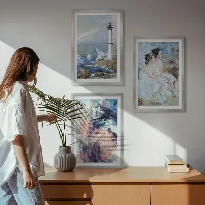 Lighthouse abstract dancer wall art set 