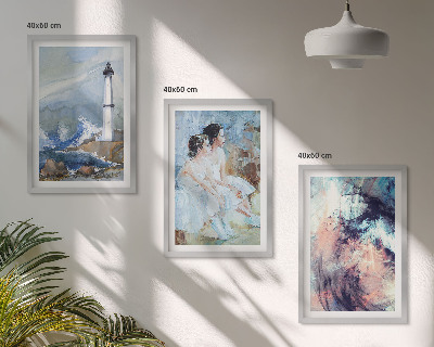 Wall art set Lighthouse abstract dancer