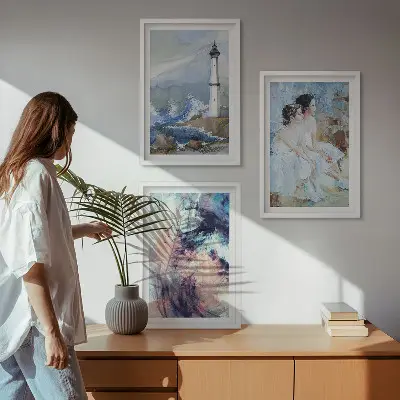 Lighthouse abstract dancer wall art set 