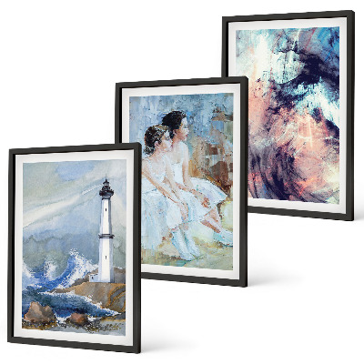 Wall art set Lighthouse abstract dancer