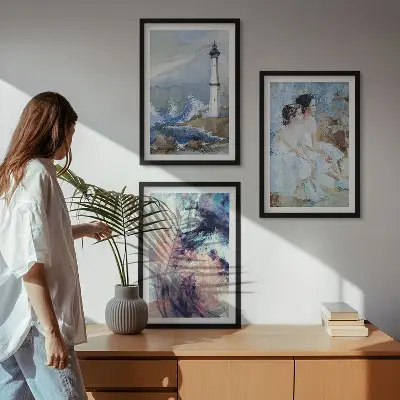 Lighthouse abstract dancer wall art set 
