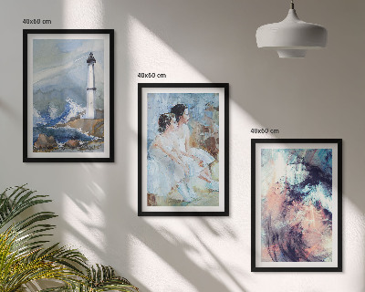 Wall art set Lighthouse abstract dancer