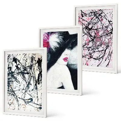 Wall art set abstract paint patterns