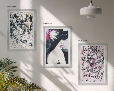 Wall art set Abstract paint patterns hat