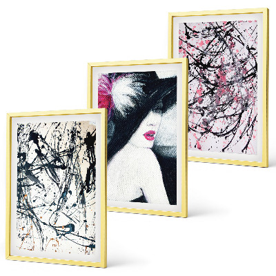 Wall art set Abstract paint patterns hat
