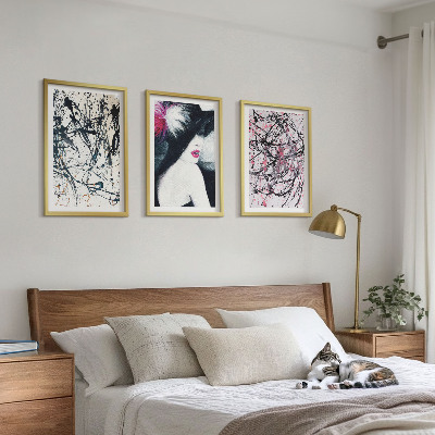 Wall art set Abstract paint patterns hat
