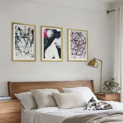 Wall art set abstract paint patterns