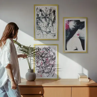 Wall art set abstract paint patterns