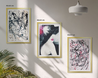 Wall art set Abstract paint patterns hat