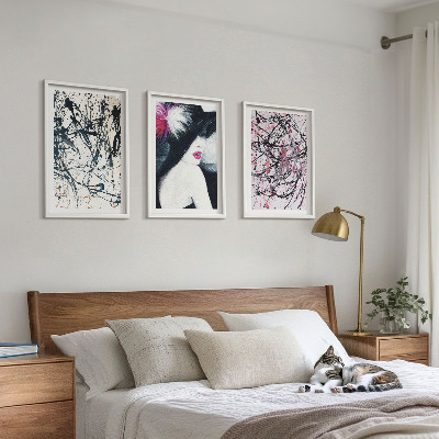 Wall art set Abstract paint patterns hat