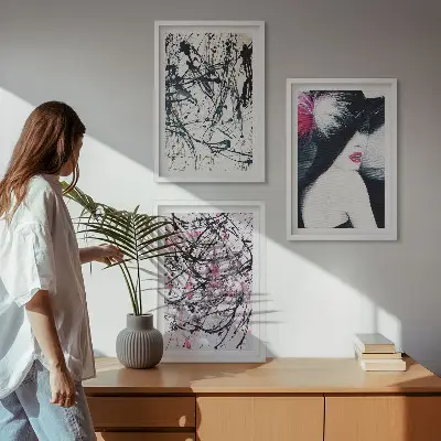 Wall art set abstract paint patterns