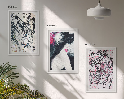 Wall art set Abstract paint patterns hat
