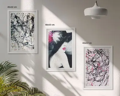 Wall art set abstract paint patterns