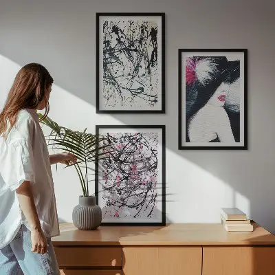 Wall art set abstract paint patterns
