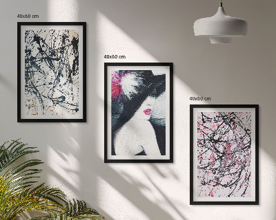 Wall art set Abstract paint patterns hat