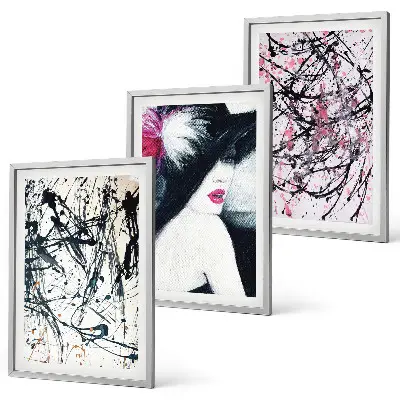 Wall art set abstract paint patterns