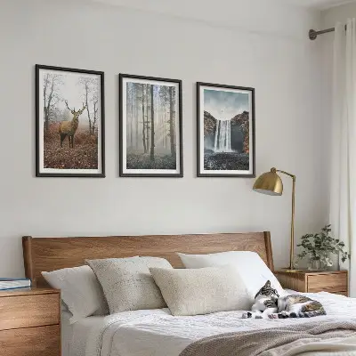 Wall art set forest landscapes and wild nature