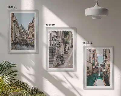 Venice's water streets wall art set of 3 framed pieces