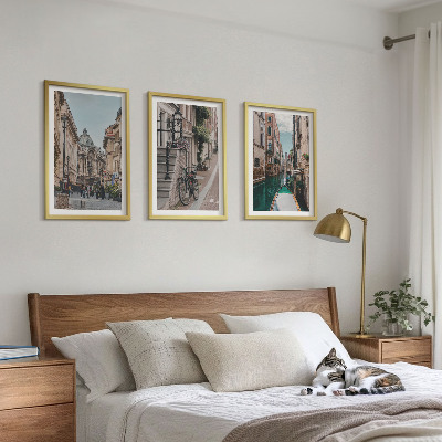 Set of 3 framed wall art pieces Venice's water streets