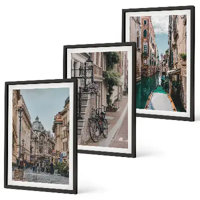 Venice's water streets wall art set of 3 framed pieces