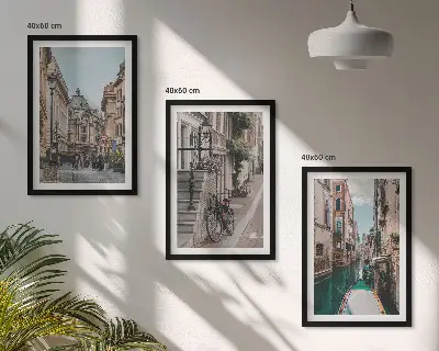 Venice's water streets wall art set of 3 framed pieces
