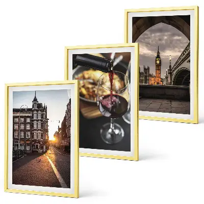 Wall art set featuring London city food imagery