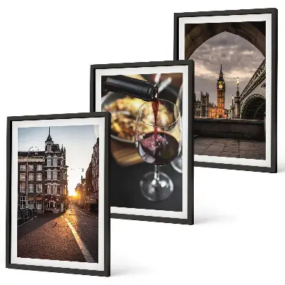 Wall art set featuring London city food imagery