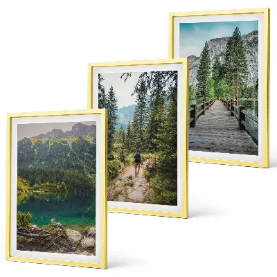 Wall art set mountains, lakes, forests, and paths