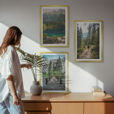 Wall art set Mountains, lakes, forests, paths