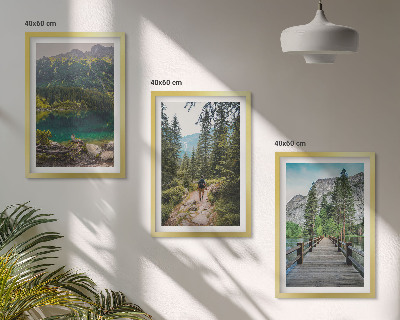 Wall art set Mountains, lakes, forests, paths