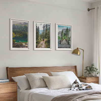 Wall art set Mountains, lakes, forests, paths