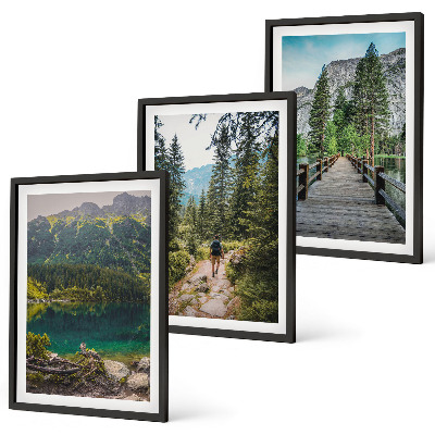 Wall art set Mountains, lakes, forests, paths