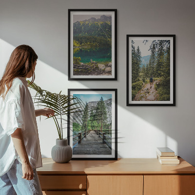 Wall art set Mountains, lakes, forests, paths