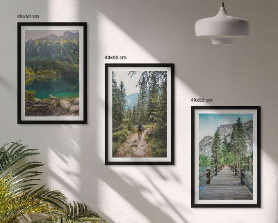 Wall art set Mountains, lakes, forests, paths