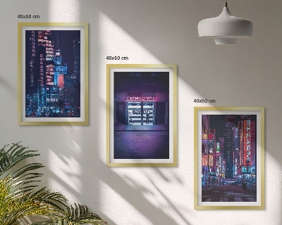 Wall art set Night city neon entrance