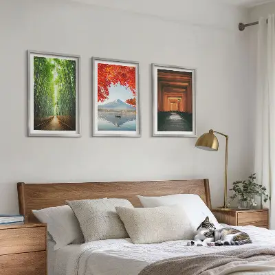 Fuji Bamboo Forest landscape wall art set 