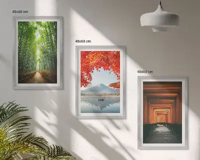 Fuji Bamboo Forest landscape wall art set 