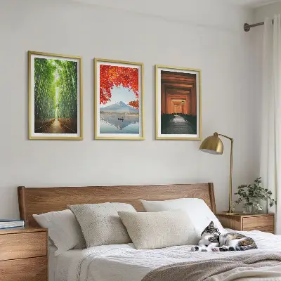 Fuji Bamboo Forest landscape wall art set 