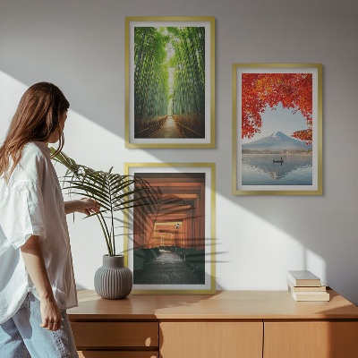 Wall art set Fuji Bamboo Forest Landscape