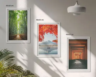 Fuji Bamboo Forest landscape wall art set 