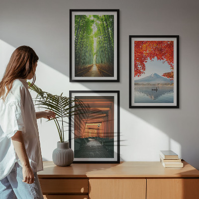 Wall art set Fuji Bamboo Forest Landscape