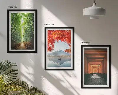 Fuji Bamboo Forest landscape wall art set 