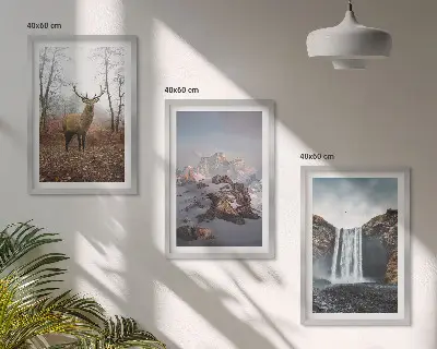 Wild mountain landscapes set of 3 framed wall art pieces