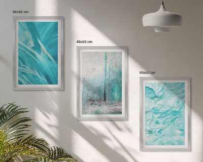 Wall art set Blue shades abstract patterns