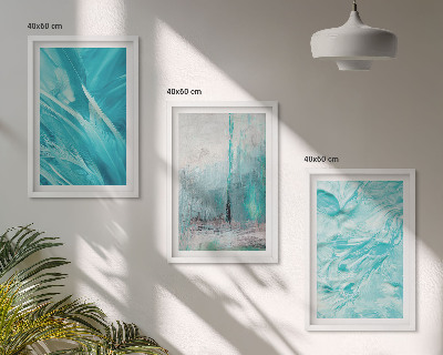 Wall art set Blue shades abstract patterns