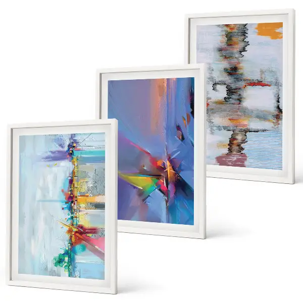 Abstract painting composition wall art three-piece set