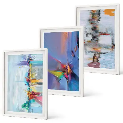 Abstract painting composition wall art three-piece set