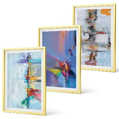 Abstract painting composition wall art three-piece set